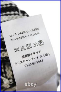 Christian Dior Womens Cotton Blend Striped Print Buttoned Cardigan Beige Size 4