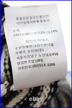 Christian Dior Womens Cotton Blend Striped Print Buttoned Cardigan Beige Size 4