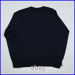 Christian dior bobby sweater navy blue cashmere jacquard medium fits small