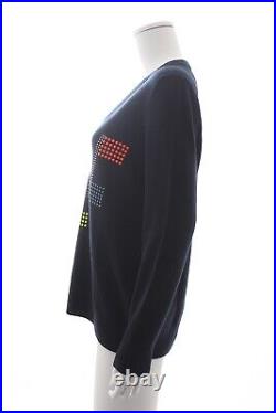 Christopher Kane Crystal Embellished Wool and Cashmere-Blend Sweater /Navy/£1045