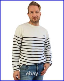 Claybourn Crew Neck Knitted Sweater Wool Blend Pullover in Navy or White