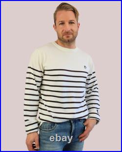 Claybourn Crew Neck Knitted Sweater Wool Blend Pullover in Navy or White