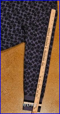 Coach Signature Crewneck Sweater CL703 Dark Blue Wool Medium Jacquard Logo