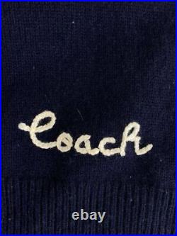 Coach knit sweater thick medium wool Navy Used