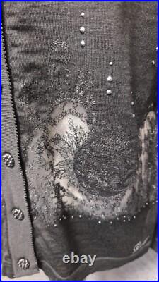 Colb Italy Knitted Cardigan Black UK M /12 EU 50 RRP £309 LN141 WW 13