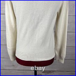 Comme Des Garcons Play Cream Cardigan Long Sleeve Sweater Sz M Made in JAPAN