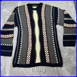 Coogi Australia Sweater Knitwear Striped Patterned Pullover Sweater Medium READ