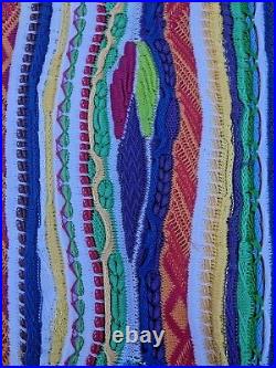 Coogi Men's Kaleidoscope 3d Sweater Men's Medium Cotton Knit Australia Golf 1990