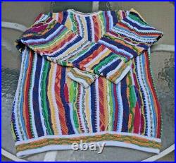 Coogi Men's Kaleidoscope 3d Sweater Men's Medium Cotton Knit Australia Golf 1990