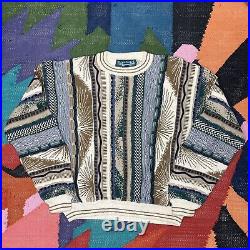 Coogi Style 3D Textured Knit Sweater Jumper, Vintage 90s, Mens Medium