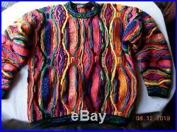 Coogi Sweater 100% pure new wool multi-colour vintage Christmas pit2pit 24 M