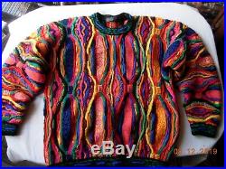 Coogi Sweater 100% pure new wool multi-colour vintage Christmas pit2pit 24 M