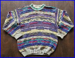 Coogi Textured Hip Hop Sweater Notorious BIG Biggie Cosby Sweater sz M