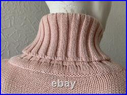 Courreges Vintage Knit Wool Pink Oversized Sweater Dress With Logo