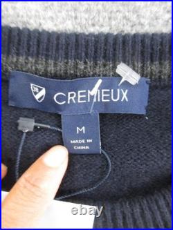 Cremieux Sweater Mens Medium Blue Merino Wool Dog Graphic Crewneck Knit Pullover