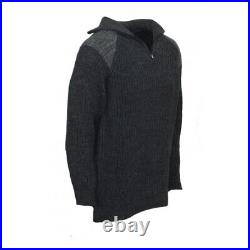 Crofter Chunky quarter zip neck sweater with Harris Tweed patches