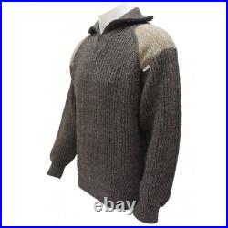 Crofter Chunky quarter zip neck sweater with Harris Tweed patches