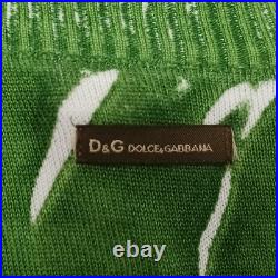 D&G Dolce & Gabbana Sweater Jumper Green Grass Medium Art Vtg 2006