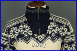 DALE OF NORWAY Beige Snowflacke 1/4 Zip Wool Knit Ski Sweater Size M