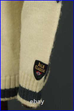 DALE OF NORWAY Beige Snowflacke 1/4 Zip Wool Knit Ski Sweater Size M