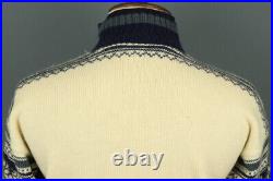 DALE OF NORWAY Beige Snowflacke 1/4 Zip Wool Knit Ski Sweater Size M