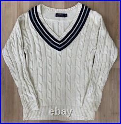 DEAL 40% OFF Ralph Lauren Cable Knit Cricket Sweater Ivory Medium