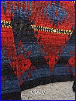 DENIM & SUPPLY RALPH LAUREN Aztec Jumper Men's Medium Southwestern Sweater Red