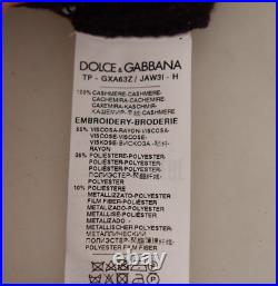 DOLCE & GABBANA Sweater Bordeaux Cashmere DG Crown Embroidered IT48 / US38 / M