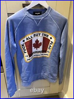 DSQUARED2 Jumper Logo Sweater Pullover Blue Men's UK Size Medium