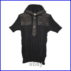 DSQUARED2 Jumper womens MEDIUM black Short Sleeve mock neck knitted Size M