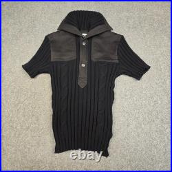 DSQUARED2 Jumper womens MEDIUM black Short Sleeve mock neck knitted Size M