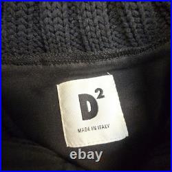 DSQUARED2 Jumper womens MEDIUM black Short Sleeve mock neck knitted Size M