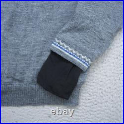 Dale Norway Sweater Mens M Gray 1/4 Zip Nordic Fair Isle Wool Lined Windstopper