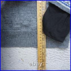 Dale Norway Sweater Mens M Gray 1/4 Zip Nordic Fair Isle Wool Lined Windstopper