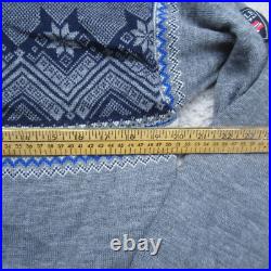 Dale Norway Sweater Mens M Gray 1/4 Zip Nordic Fair Isle Wool Lined Windstopper