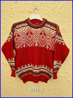 Dale of Norway Pure New Wool Norwegian Red Sweater Jumper Long Sleeve Medium#N