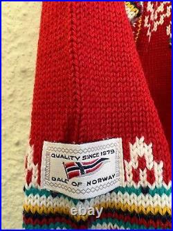 Dale of Norway Pure New Wool Norwegian Red Sweater Jumper Long Sleeve Medium#N