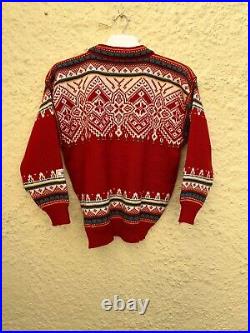 Dale of Norway Pure New Wool Norwegian Red Sweater Jumper Long Sleeve Medium#N