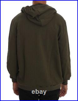 Daniele Alessandrini Green Full Zipper Hodded Cotton Sweater for Men