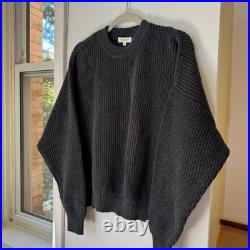 DemyLee Haruhi Cotton Sweater Crewneck in Dark Charcoal Grey Size Medium