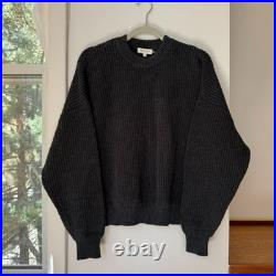DemyLee Haruhi Cotton Sweater Crewneck in Dark Charcoal Grey Size Medium