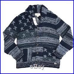 Denim & Supply Ralph Lauren Americana U. S. A Cardigan Sweater Blue