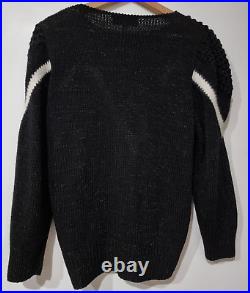 Designer VITI Textured Knit Sweater Pullover Jumper Women's Medium Black
