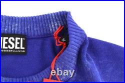 Diesel K-Larence Sweater Men M Washed Blue Sweater Crew Neck RRP 225