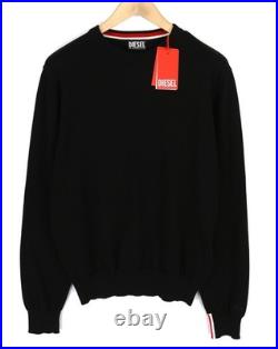 Diesel K-Yonkers Sweater Men M Black Sweater Crew Neck Tight-Knit RRP 175