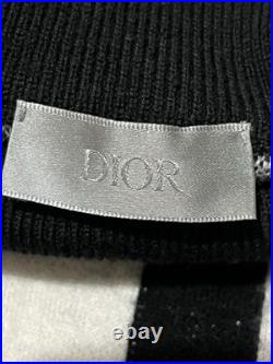 Dior Homme Cashmere Graphic Knit Sweater Black Grey Size M Made in Italy