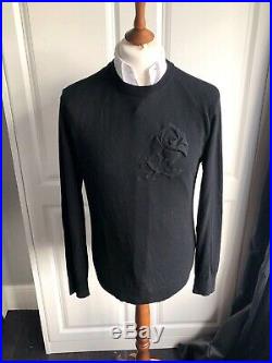 Dior Homme Wool & cashmere Sweater Black Rose Embroidery RRP 950! RARE