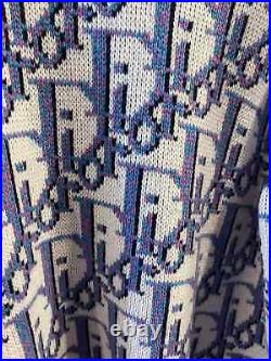 Dior x Shawn Oblique Sweater. Blue White. Size M