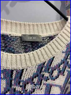 Dior x Shawn Oblique Sweater. Blue White. Size M