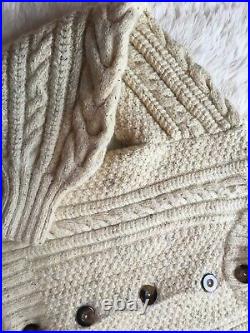 Doen Cardiff Cardigan Sweater In Cream Alpaca Wool Size M/L